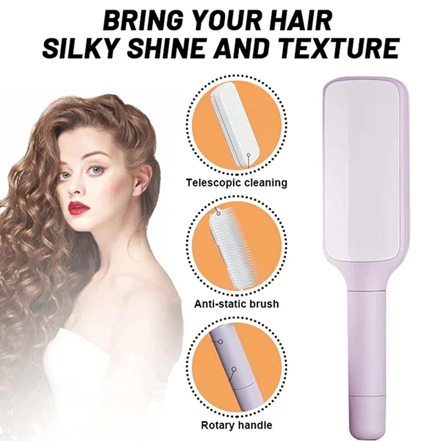 4-in-1 Self-Cleaning Hairbrush