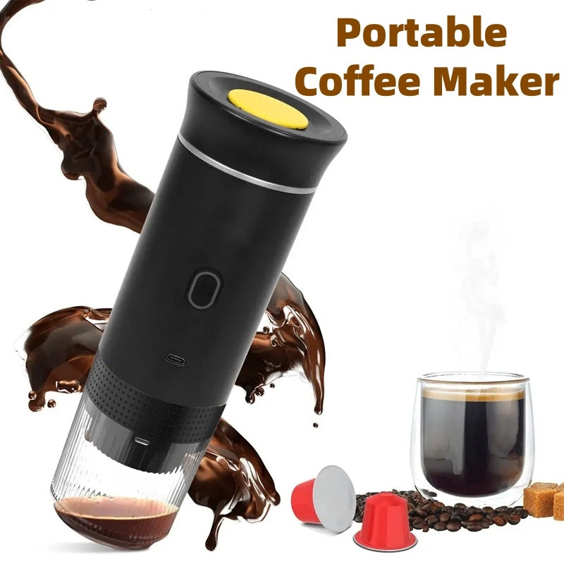 "3-in-1 Portable Espresso Maker: Electric Grinder, Travel Coffee Machine & Capsule Brewer – Compact Handy Cafe Solution for Home, Office, and On-the-Go Coffee Lovers"