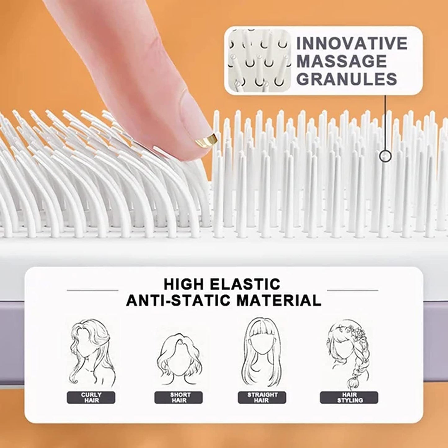 4-in-1 Self-Cleaning Hairbrush