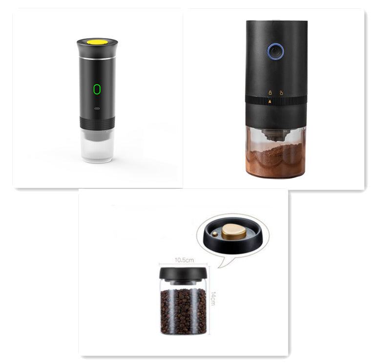 "3-in-1 Portable Espresso Maker: Electric Grinder, Travel Coffee Machine & Capsule Brewer – Compact Handy Cafe Solution for Home, Office, and On-the-Go Coffee Lovers"